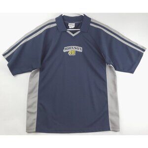 Chase NASCAR Jimmie Johnson 48 Polo Shirt Mens Large Blue Gray Golf